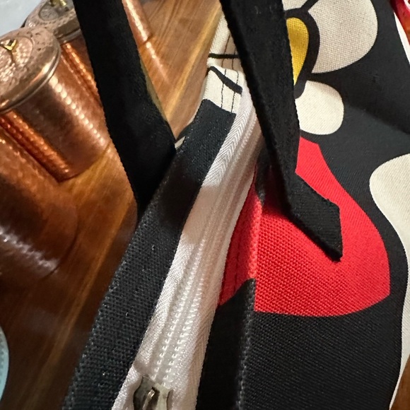 Disney character Minnie Mouse Black and Red Graphic Tote with bag charm - Picture 3 of 5